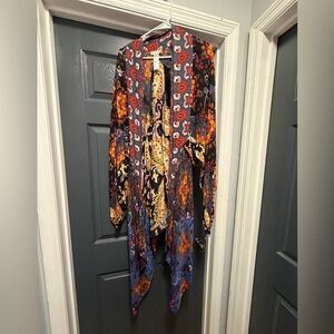 Free People Boho Little Wing Mix Multi Colored Paisley Print Kimono